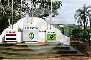 Three Borders Landmark. Puerto Iguazu - Argentina photo