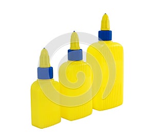Three bottle to glue on a white