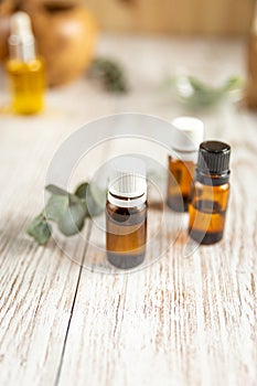 Three bottles of essential oil