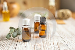 Three bottles of essential oil