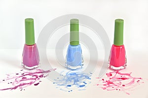 Three bottles of nail polish