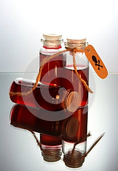 Three bottles with poison