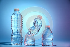 Three bottles of water