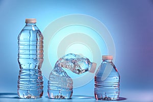 Three bottles of water