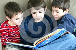 Three Boys Reading