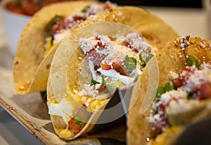 Three breakfast tacos