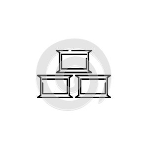 three bricks icon. Element of construction for mobile concept and web apps illustration. Thin line icon for website design and