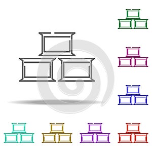 three bricks icon. Elements of construction in multi color style icons. Simple icon for websites, web design, mobile app, info