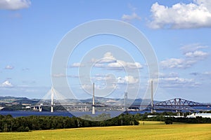 The three bridges over the Firth of Forth near Edinburgh