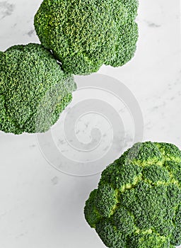 Three broccoli florets