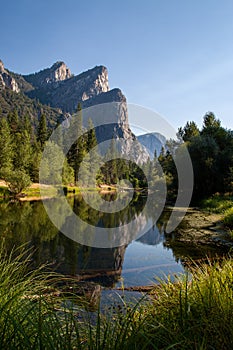 The three brothers rise from the Yosemite valley floor