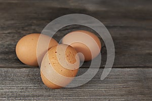 Three Brown Chicken Eggs