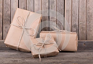 Three Brown Packages