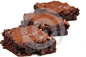 Three brownie pieces