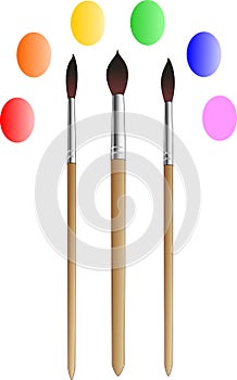 The three brushes for drawing