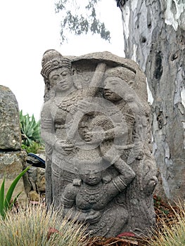 Three Buddha Statues in the Garden