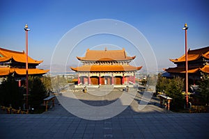 Three buddhist pagodas in Dali old city, Yunnan province, China