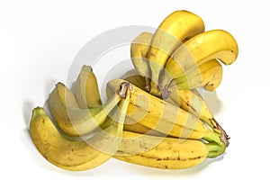 Three Bunches of Fresh Bananas - Studio Shot on Pure White
