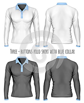 Three-button placket polo collar shirt