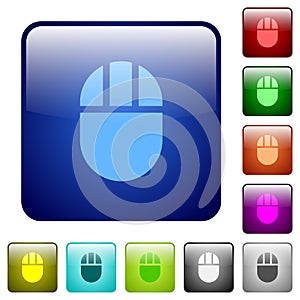 Three buttoned computer mouse color square buttons