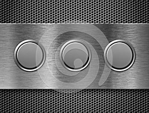 Three buttons metal toolbar