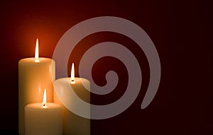 Three Candles red Background