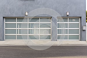 Three car garage, grey