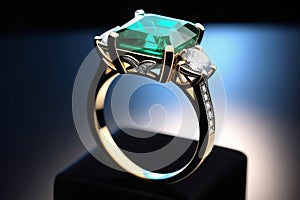Three carat emerald with diamonds photo