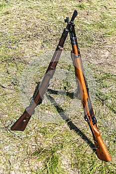 Three carbine rifles from the Second World War