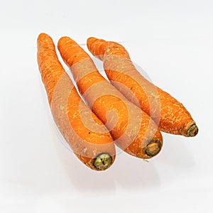 three carrot isolate on white background