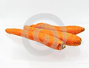 three carrot isolate on white background