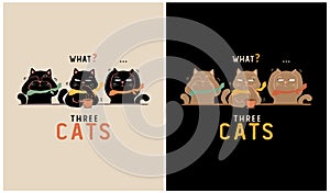 Three Cats and Coffee - Cat Lover