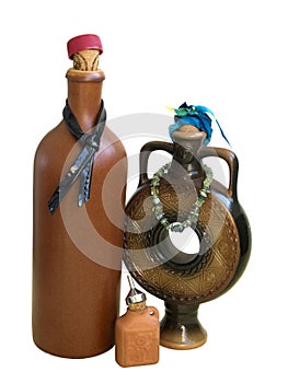 Three ceramic bottles