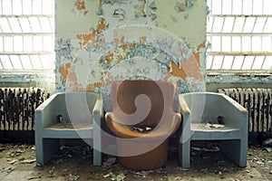 Three Chairs in Abandoned Building
