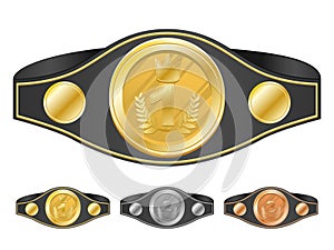 Three champion belts
