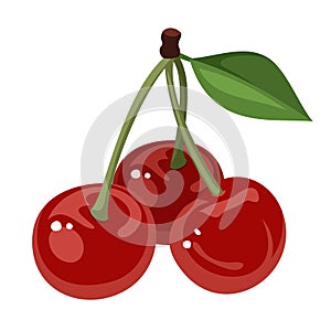 Three cherries. photo