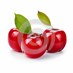 Three Cherries On White Background: Patricia Piccinini Inspired Artwork