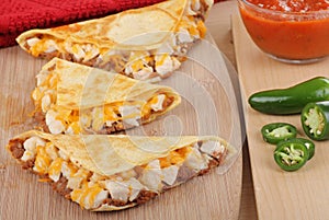 Three Chicken Quesadillas