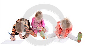 Three children drawing 3