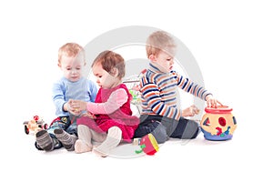 Three children play