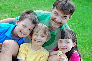 Three children and their uncle