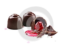 Three Chocolate Covered Cherries