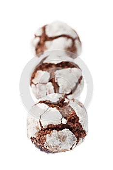 Three chocolate crinkles