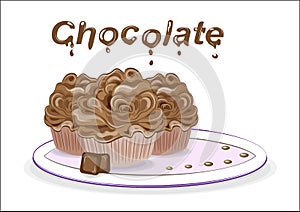 Three chocolate cupcakes