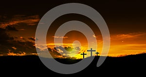Three Christian crosses. photo