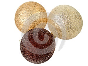 Three christmas balls isolated