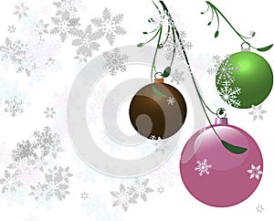 Three christmas bulbs