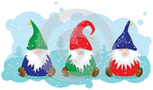 Three Christmas dwarfs photo