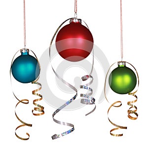 Three Christmas ornaments