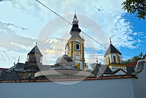 Three church towers at monastery Privina Glava, ÃÂ id, Serbia photo